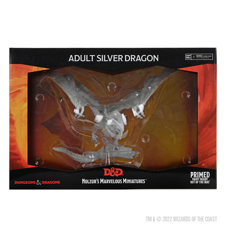 Nolzur’s Marvelous Miniatures: Adult Silver Dragon (Unpainted) Miniatures WizKids