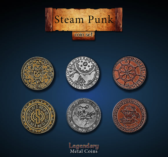 Legendary Metal Coins - Steampunk (3 options) Supplies Drawlab Entertainment