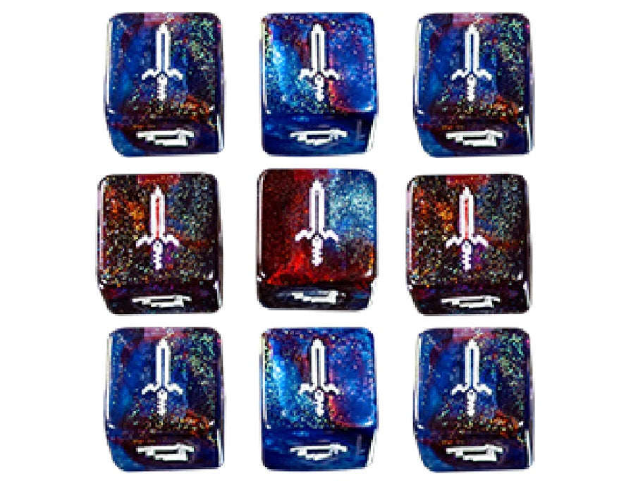 1UP Dice 9d6 Set: Mythical Sword Dice Infinite Black