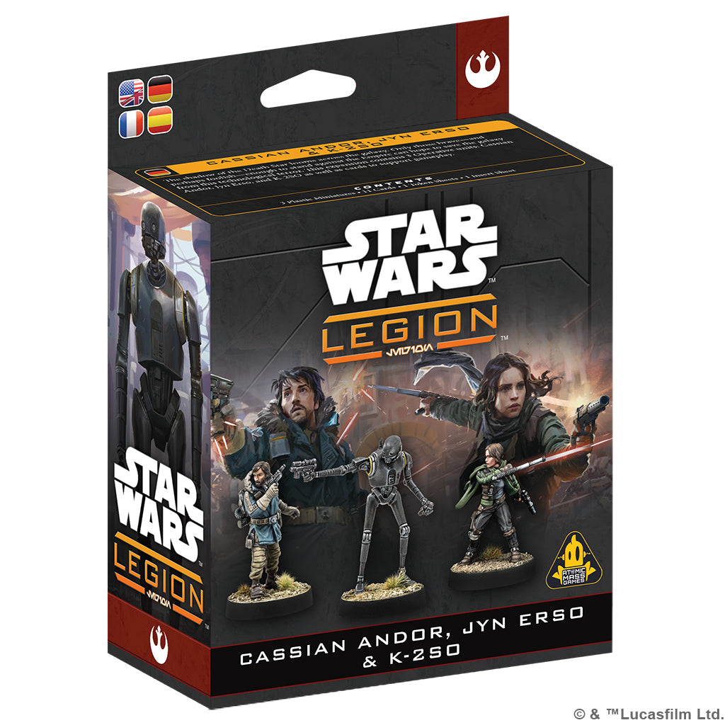 Star Wars: Legion – Cassian Andor, Jyn Erso & K-2SO Miniatures Atomic Mass Games SWL Cas Jyn K2