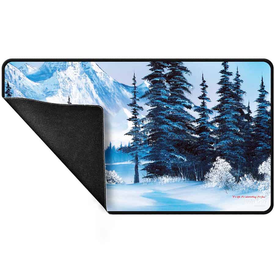 Bob Ross Winter Paradise Black Stitched Playmat Supplies Ultra Pro