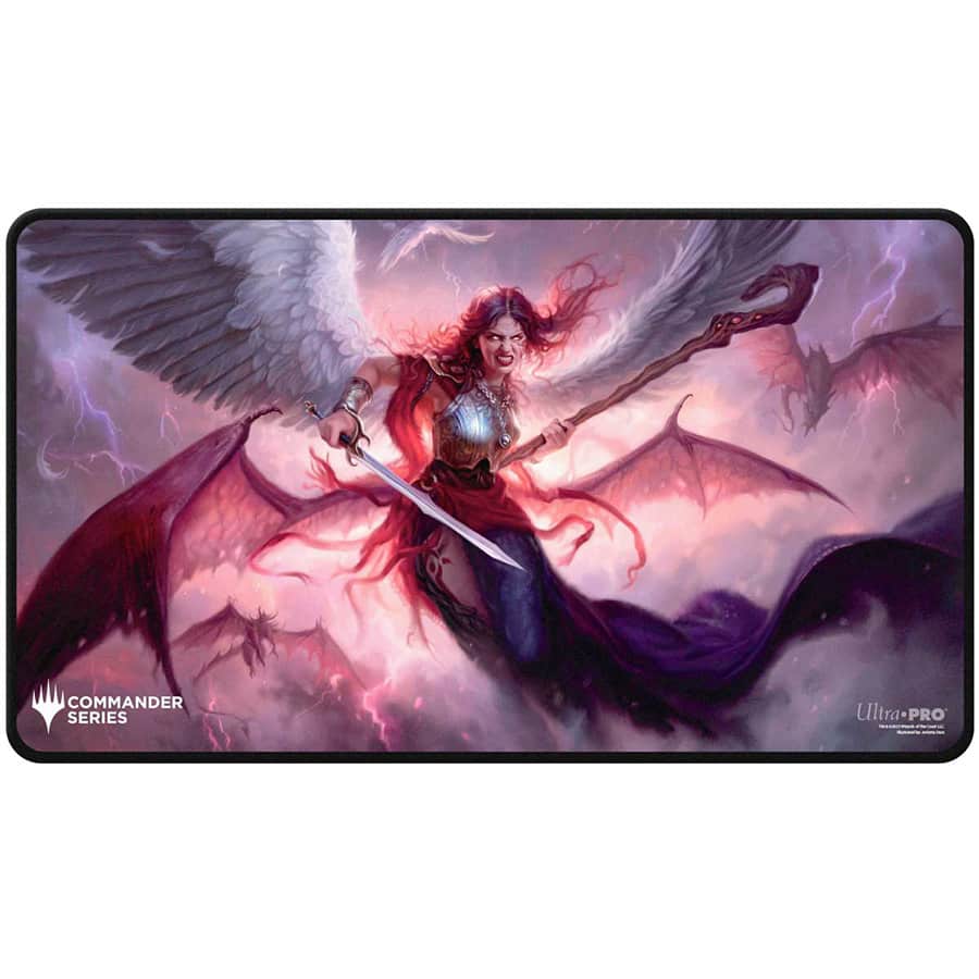 MTG Commander Series Q1 2025 Wedge Black Stitched Playmat - Kaalia Supplies Ultra Pro