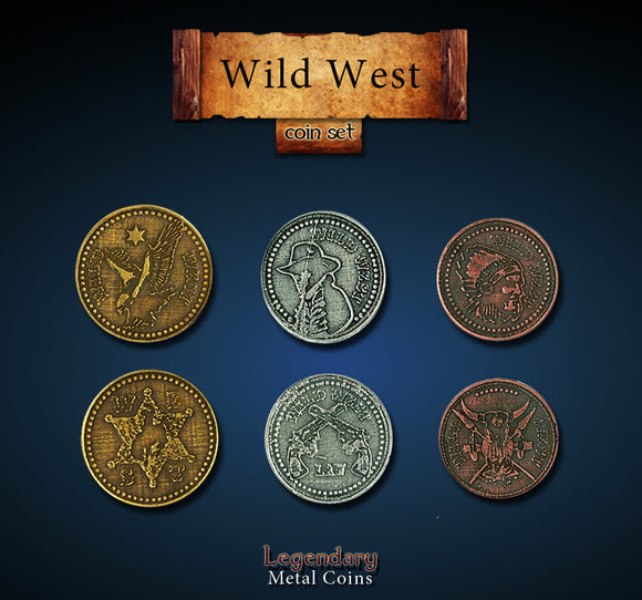 Legendary Metal Coins - Wild West (3 options) Supplies Drawlab Entertainment