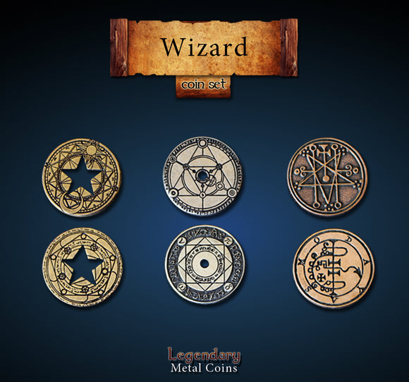 Legendary Metal Coins - Wizard (3 options) Supplies Drawlab Entertainment