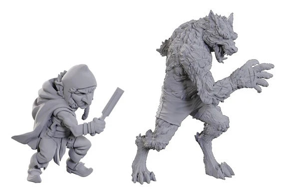 Critical Role Unpainted Miniatures: Chetney Pock O'Pea and Werewolf Miniatures WizKids