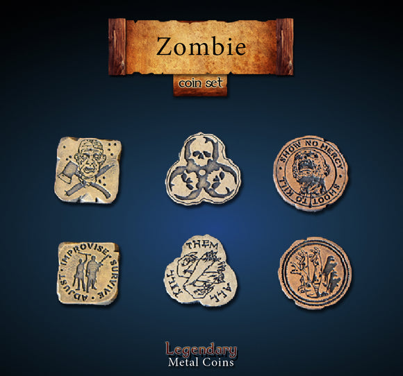 Legendary Metal Coins - Zombie (3 options) Supplies Drawlab Entertainment