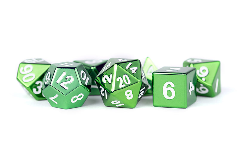 Metallic Dice Games Green Metal 7ct Polyhedral Dice Set Dice FanRoll by Metallic Dice Games
