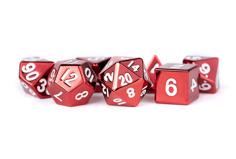 Metallic Dice Games Red Metal 7ct Polyhedral Dice Set Dice FanRoll by Metallic Dice Games