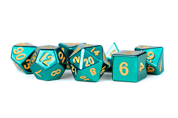 Metallic Dice Games Metal Turquoise 7ct Polyhedral Dice Set Home page FanRoll   