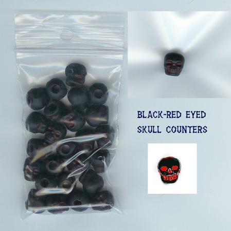 Skull Counters: Black with Red Eyes  Other   