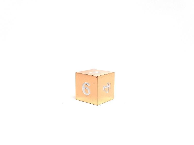Easy Roller Rose Gold White Single D6 Dice Easy Roller Dice