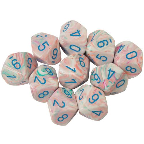 Chessex Festive Pop Art/Blue 10ct D10 Set (27344) Dice Chessex   