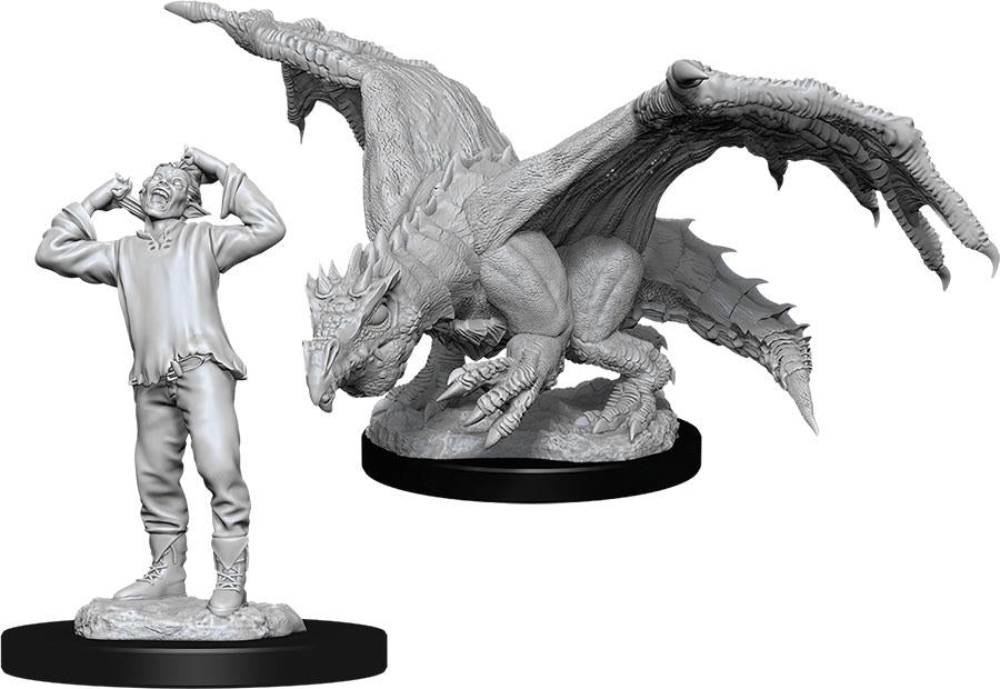 D&D Nolzur's Marvelous Unpainted Miniatures: Green Dragon Wyrmling & Afflicted Elf Miniatures WizKids   