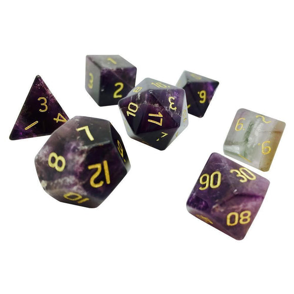 Amethyst Semi-Precious Gemstone 7ct Polyhedral Dice Set Home page Norse Foundry   