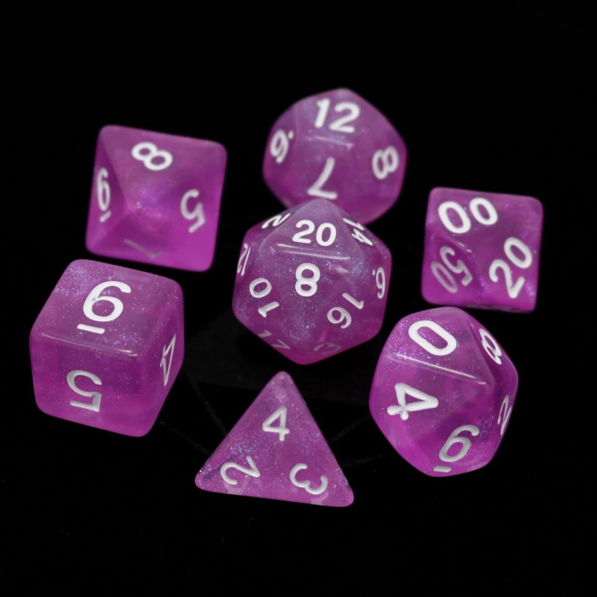 Die Hard Dice Sakura w/ White 7ct Polyhedral Set Dice Die Hard Dice