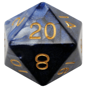 Metallic Dice Games Blue-White/Gold Mega 35mm D20 Home page Other   