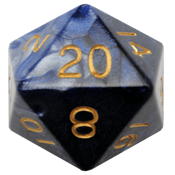 Metallic Dice Games Blue-White/Gold Mega 35mm D20 Home page FanRoll   