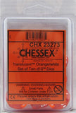 Chessex Translucent Orange/White 10ct D10 Set (23273) Home page Other   