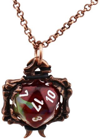 Dice Holder Jewelry Bones D20 Pendant in Old Copper Clothing & Accessories Chessex   