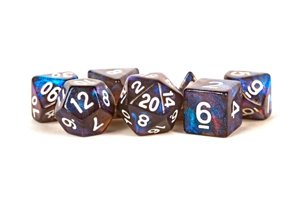 Metallic Dice Games Stardust Galaxy 7ct Polyhedral Set Dice FanRoll by Metallic Dice Games   