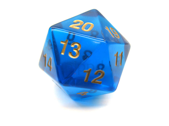 Koplow D20 55mm Spindown Sapphire with Gold Home page Koplow Games   
