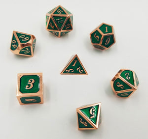 Copper with Emerald 7ct Metal Polyhedral Dice Set Home page Other   