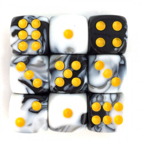 HD Dice Blend Color White-Black/Yellow 12mm D6 Set  Other   
