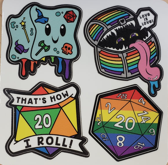 Pride Sticker Sheet Rainbow  Foam Brain Games   