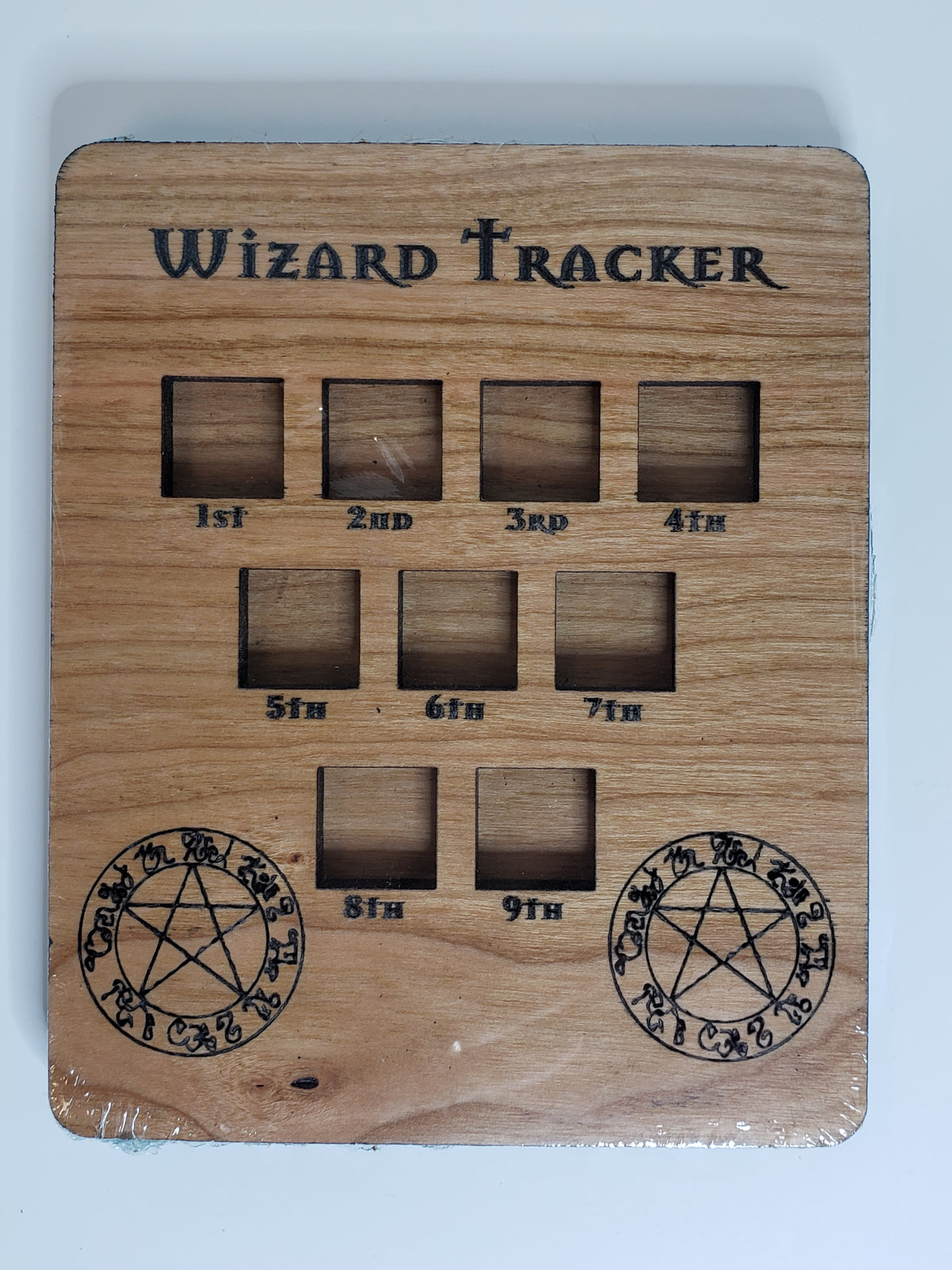 5e Hardwood Character Cards - Wizard Tracker in Maple Wood Role Playing Games Other   