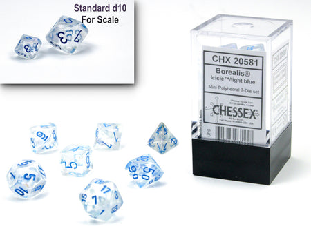Chessex Mini 7ct Polyhedral Dice Set Borealis Luminary Icicle (20581) Dice Chessex   