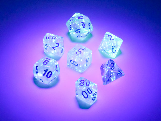 Chessex Mini 7ct Polyhedral Dice Set Borealis Luminary Icicle (20581) Dice Chessex   