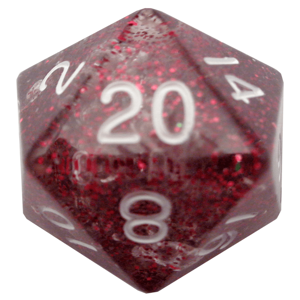 Metallic Dice Games Ethereal Light Purple/White Mega 35mm D20 Dice FanRoll by Metallic Dice Games   
