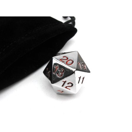 Koplow 22mm Metal Dice w/Red Single Spindown D20 Home page Other   