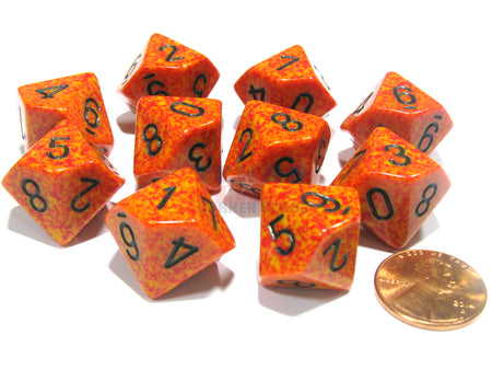 Chessex Speckled Fire 10ct D10 Set (25103) Dice Chessex   