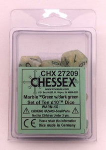Chessex Marble Green/Dark Green 10ct D10 Set (27209) Home page Other   
