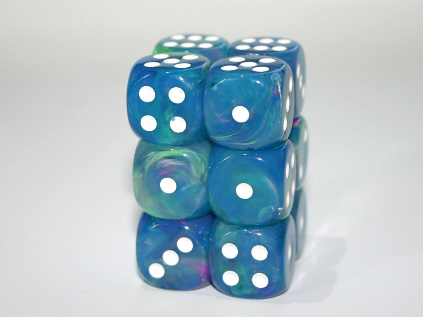 Chessex 16mm Festive Waterlily 12ct D6 Set (27746) Dice Chessex   