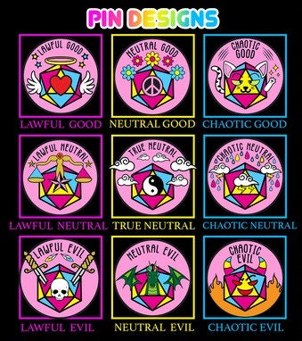 Chaotic Evil Alignment Pansexual Pride Pin  Foam Brain Games   