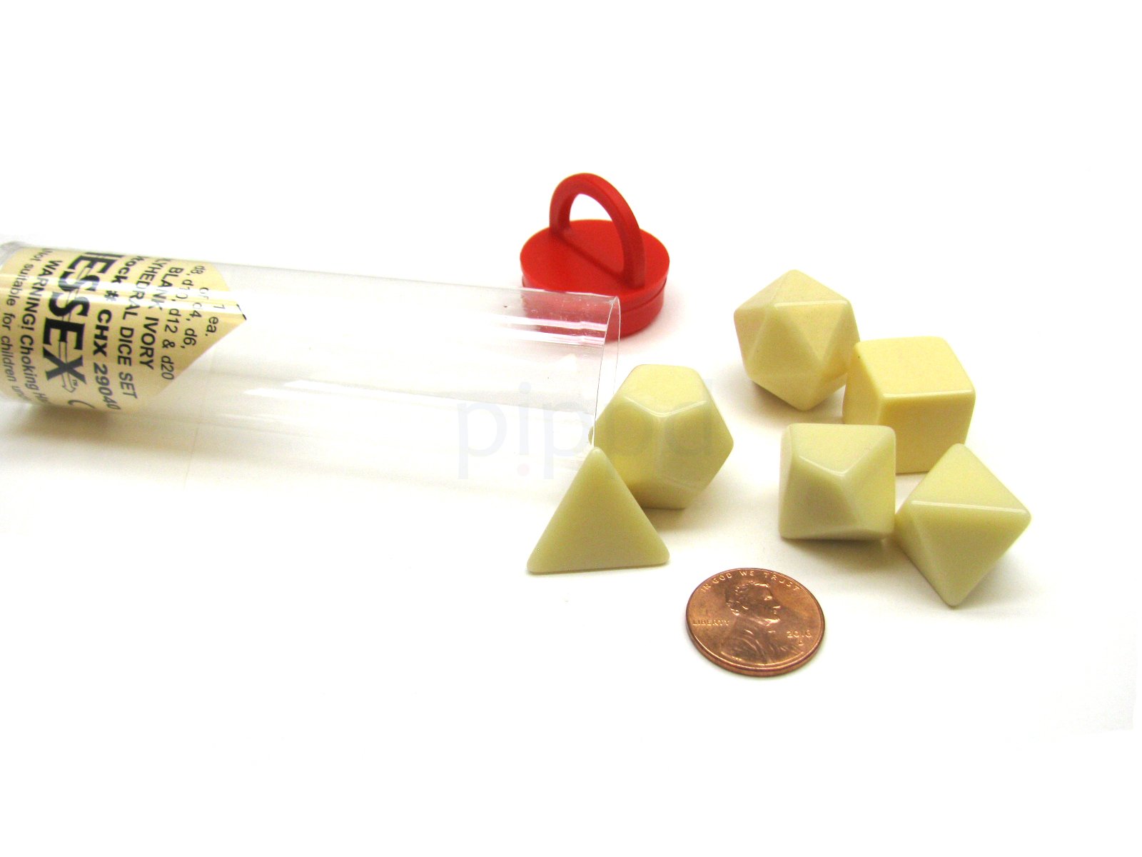 Chessex Blank Ivory 6ct Polyhedral Set (29040) Dice Chessex   
