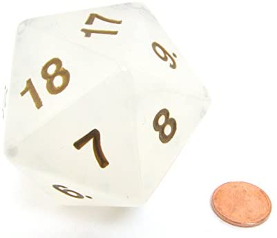 Koplow D20 55mm Spindown Pearl with Gold Home page Koplow Games   