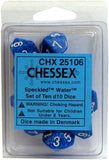 Chessex Speckled Water 10ct D10 Set (25106) Dice Chessex   