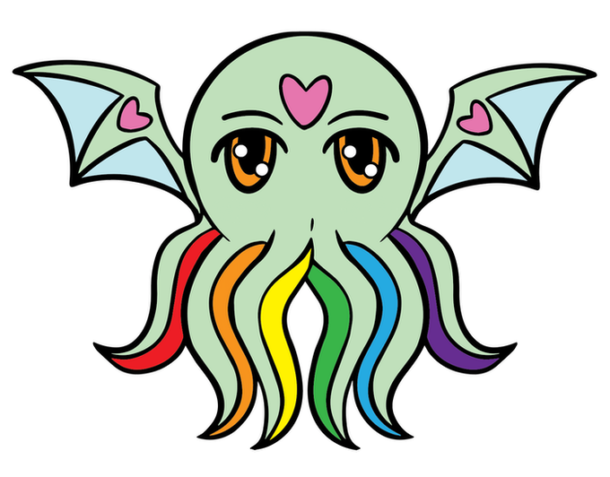 Pridethulhu Pin Rainbow  Foam Brain Games   