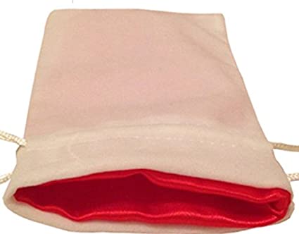 Metallic Dice Games Small White/Red Velvet Dice Bag Supplies FanRoll by Metallic Dice Games