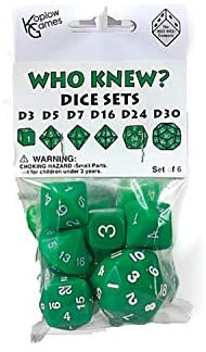 Koplow Who Knew? Dice Set Green Dice Koplow Games