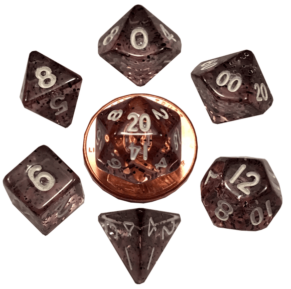 Metallic Dice Games Mini Ethereal Black/White 7ct Polyhedral Set Home page FanRoll   