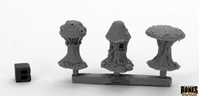 Reaper Miniatures Bones Black Shrieking Fungi 3p (44045) Miniatures Reaper Miniatures   