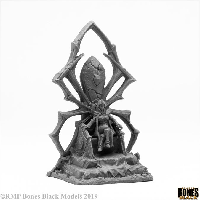 Reaper Miniatures Bones Black Dark Elf Queen on Throne (44090) Miniatures Reaper Miniatures   