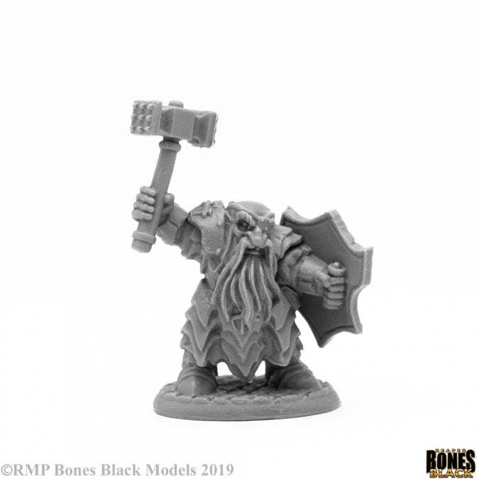 Reaper Miniatures Bones Black Dark Dwarf Striker (44107) Miniatures Reaper Miniatures   
