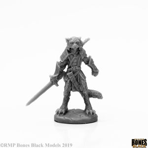 Reaper Miniatures Bones Black Mal, Catfolk Warrior (44117) Home page Reaper Miniatures   