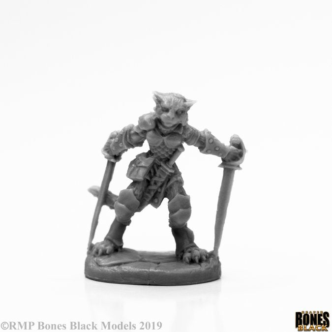 Reaper Miniatures Bones Black Shadoweyes, Catfolk Rogue (44118) Miniatures Reaper Miniatures   