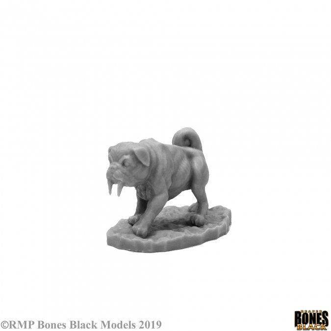 Reaper Miniatures Bones Black Sabertooth Pug (44122) Miniatures Reaper Miniatures   